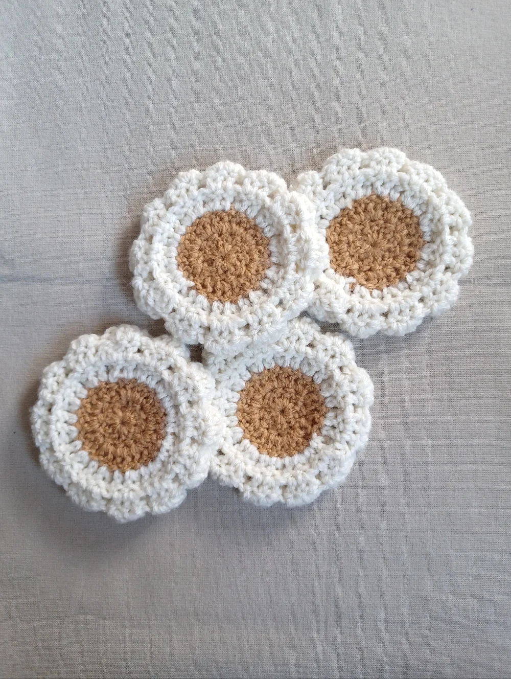 Handmade Daisy Crochet Coasters - Picture 5 of 5